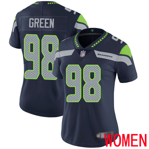 Seattle Seahawks Limited Navy Blue Women Rasheem Green Home Jersey NFL Football #98 Vapor Untouchable